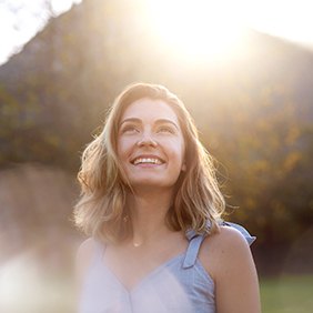 Woman smiling