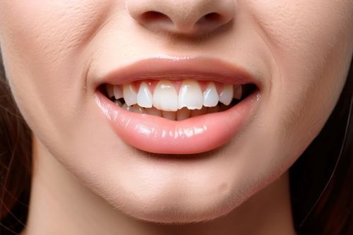 An AI image of a woman with a chipped front tooth